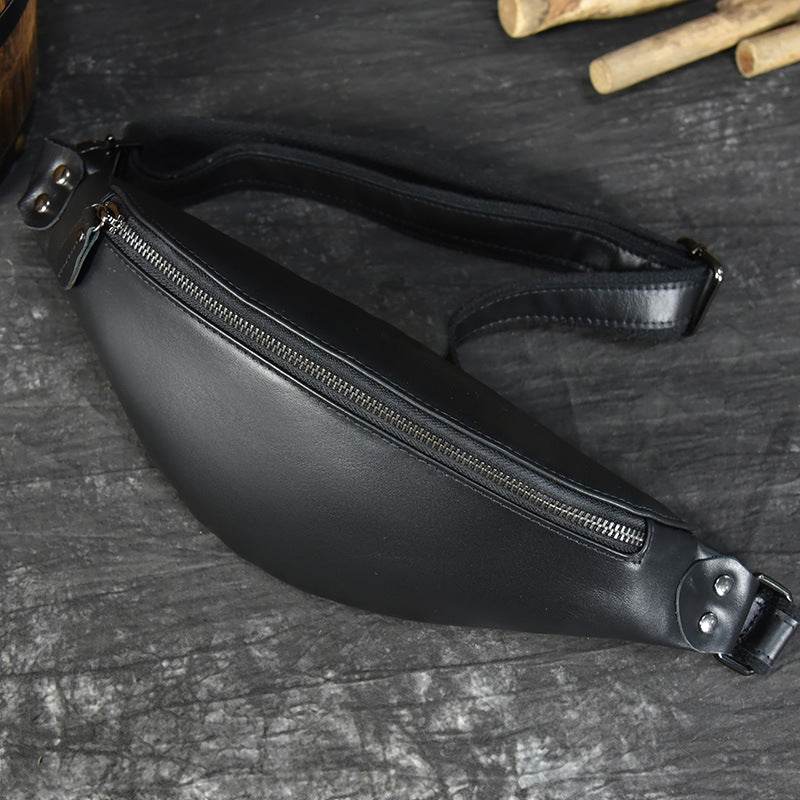 Men’s Multifunctional Crazy Horse Leather Belt Bag – Retro Waist Pack for Everyday Carry - grabzbags.com