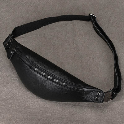Men’s Multifunctional Crazy Horse Leather Belt Bag – Retro Waist Pack for Everyday Carry - grabzbags.com