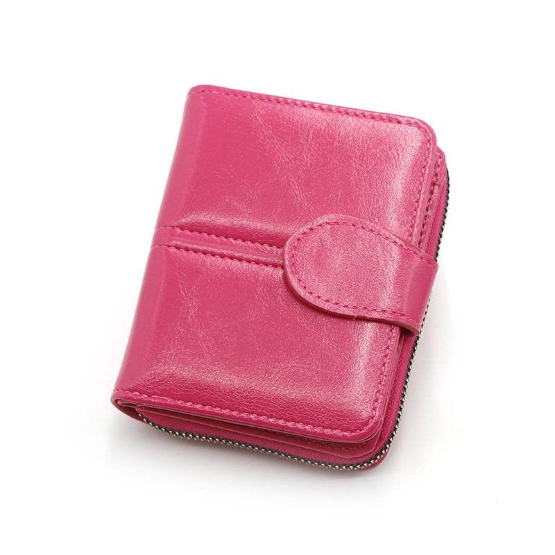 Short Solid Color Wallet – Multi-Card Slot Compact Card Holder for Women - grabzbags.com