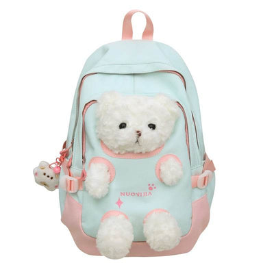 Cute Bear School Backpack – Large Capacity Bag for Junior High & College Students - grabzbags.com