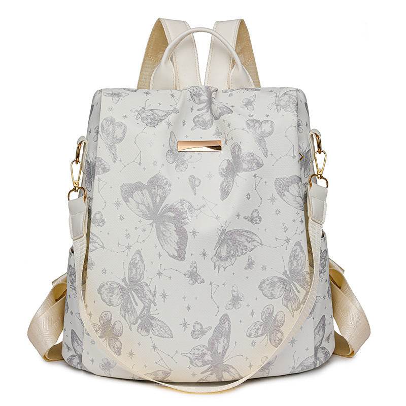 Butterfly Print Shoulder Backpack – Large Capacity Fashion Bag for Women & Girls - grabzbags.com