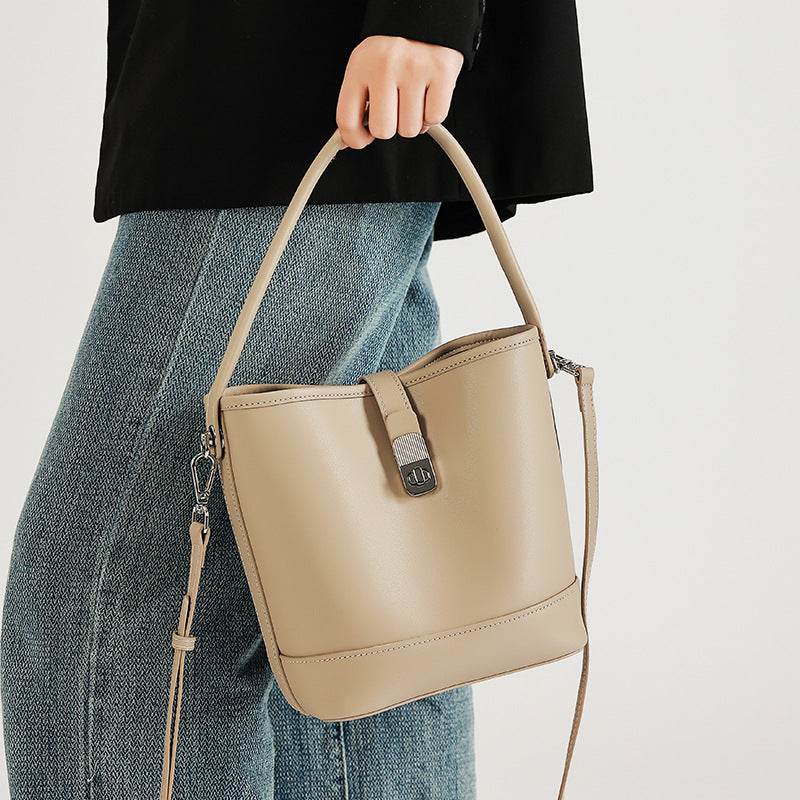 Women's Bucket Bag – High-Quality Cowhide Shoulder Handbag for Everyday Fashion - grabzbags.com