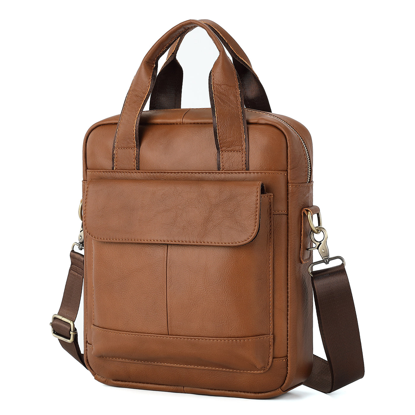 Men’s Retro Leather Briefcase – Genuine Cowhide Business Handbag