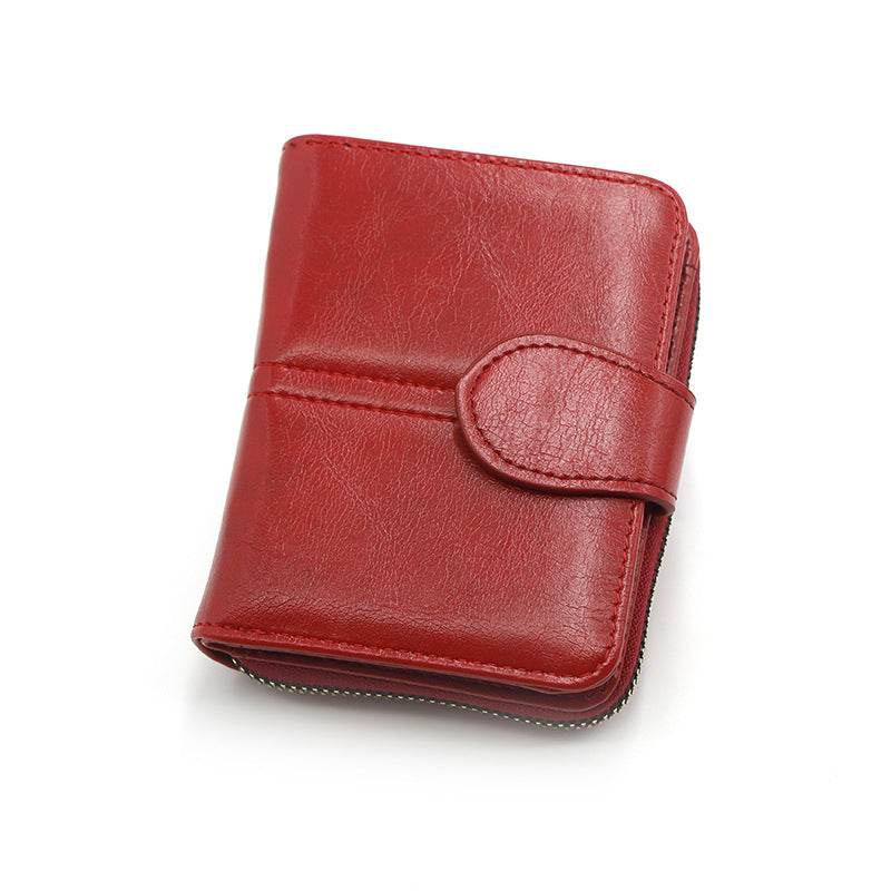 Short Solid Color Wallet – Multi-Card Slot Compact Card Holder for Women - grabzbags.com