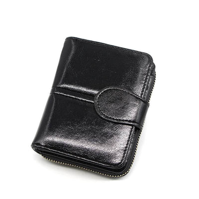 Short Solid Color Wallet – Multi-Card Slot Compact Card Holder for Women - grabzbags.com
