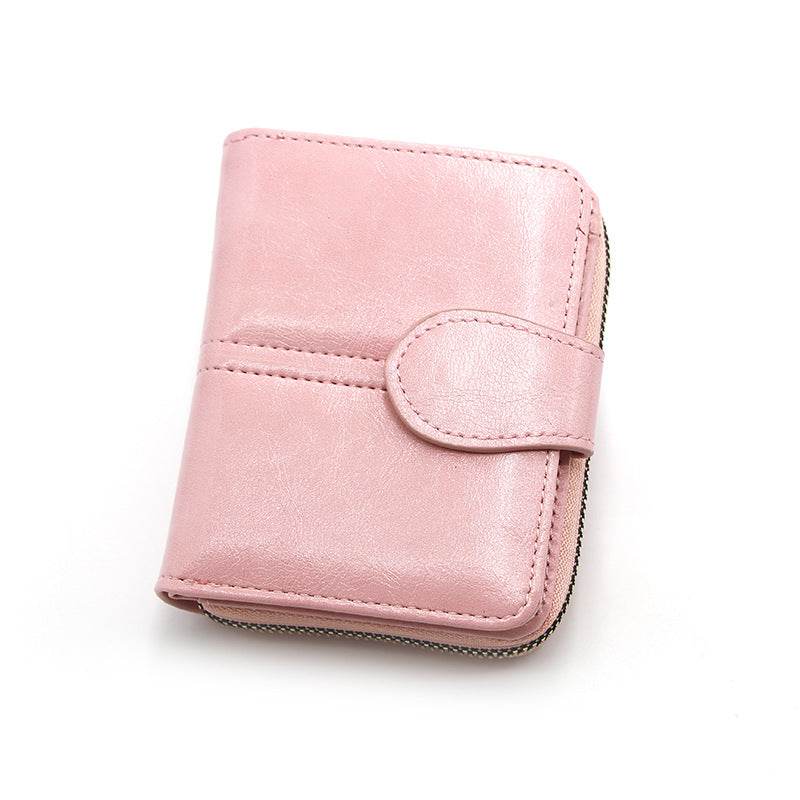 Short Solid Color Wallet – Multi-Card Slot Compact Card Holder for Women - grabzbags.com