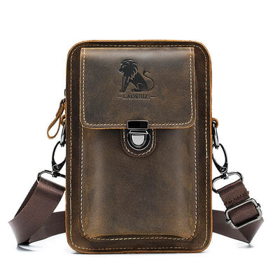 Men’s Leather Belt Messenger Bag – Multi-Functional Shoulder Crossbody - grabzbags.com