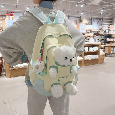 Cute Bear School Backpack – Large Capacity Bag for Junior High & College Students - grabzbags.com
