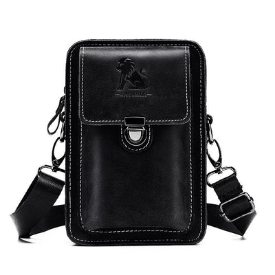 Men’s Leather Belt Messenger Bag – Multi-Functional Shoulder Crossbody - grabzbags.com