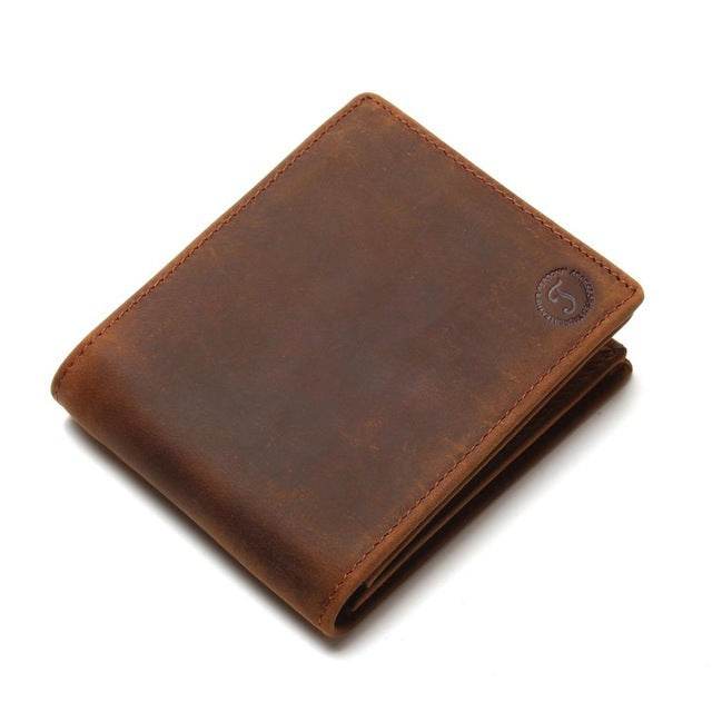 Genuine Leather Short Vertical Men's Wallet – Anti-Theft RFID-Blocking Design - grabzbags.com
