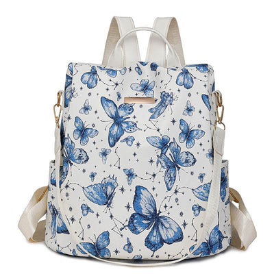 Butterfly Print Shoulder Backpack – Large Capacity Fashion Bag for Women & Girls - grabzbags.com