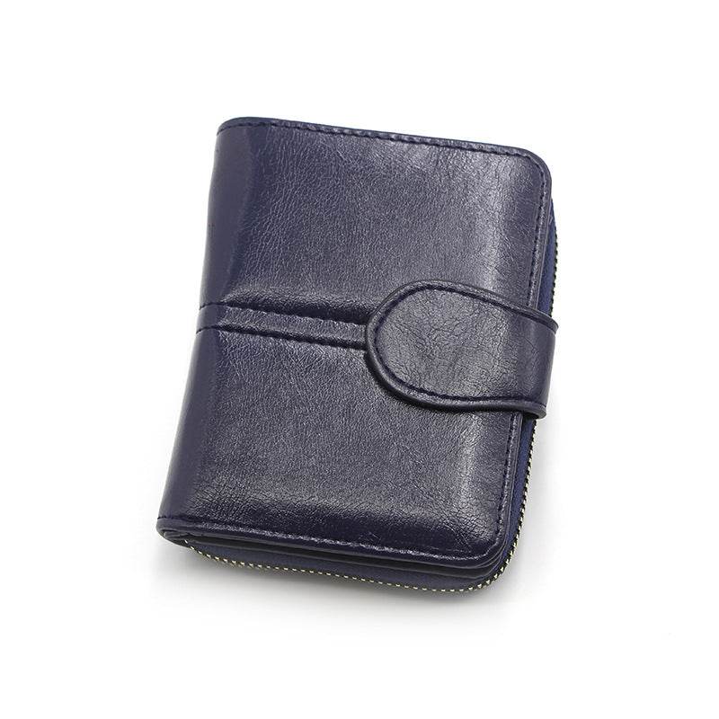 Short Solid Color Wallet – Multi-Card Slot Compact Card Holder for Women - grabzbags.com