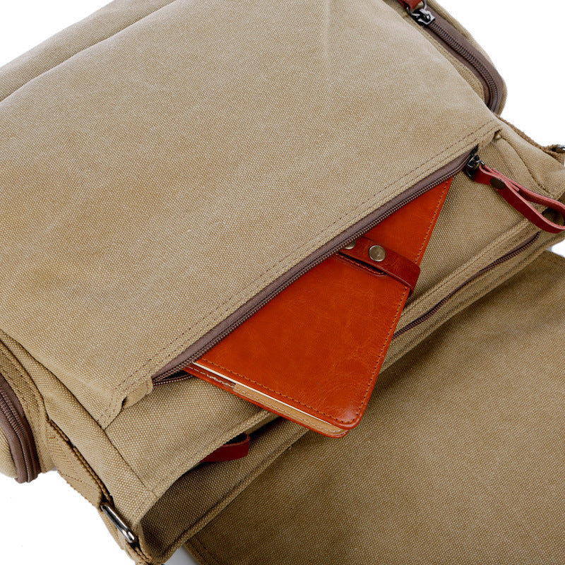 Canvas Laptop Messenger Bag – Men’s Shoulder Briefcase Computer Bag