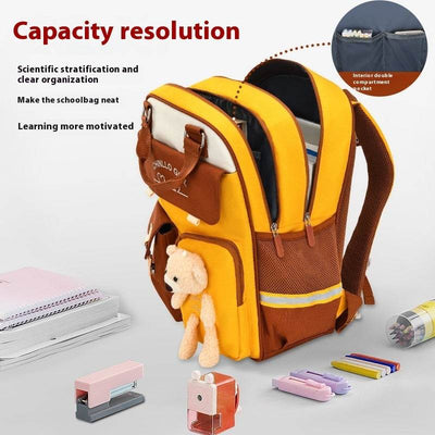 Lightweight Breathable Schoolbag for Primary Students – Multi-Pocket & Stylish Design - grabzbags.com