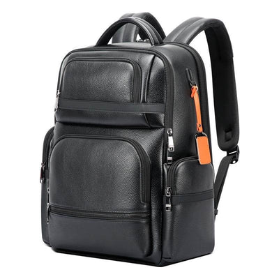 Men’s Business Leather Laptop Backpack – Large Capacity Computer Bag for Work & Travel - grabzbags.com