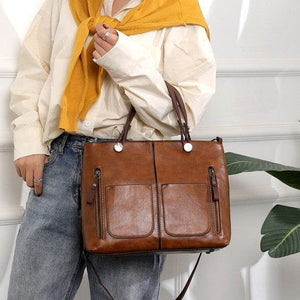 Retro Tote Bag for Women – Large-Capacity with Simple Chic Design - grabzbags.com