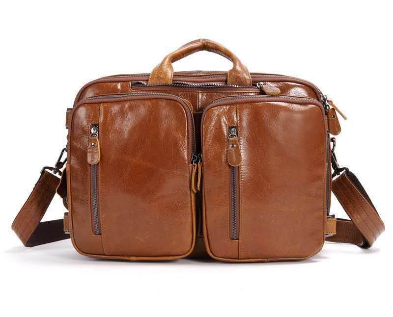 Men’s Multifunctional Leather Bag – First-Layer Imported Cowhide Shoulder & Business Bag - grabzbags.com