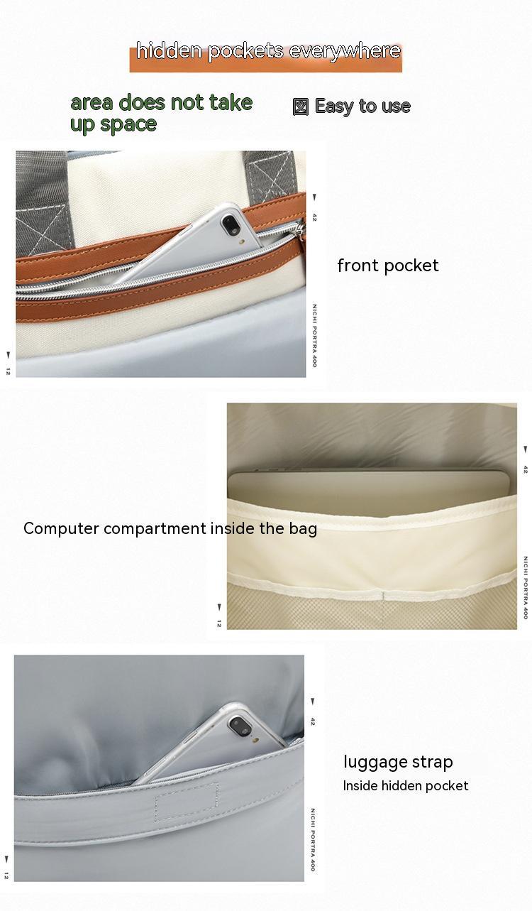 Multifunctional Mother & Child Leisure Bag – Large Capacity Canvas Mommy Backpack with Contrast Color Design