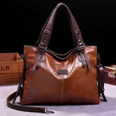 Women’s Retro Fashion Tote Bag – Soft Leather Shoulder & Crossbody Bag with Large Capacity - grabzbags.com