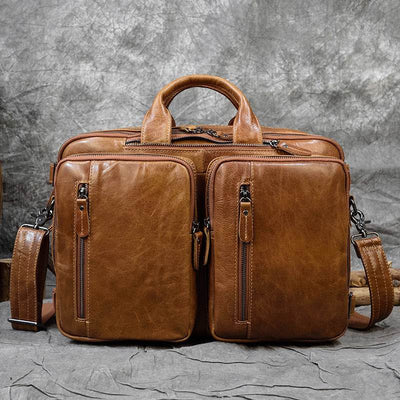 Men’s Leather Business Briefcase – Fashionable Unique Professional Laptop Bag - grabzbags.com