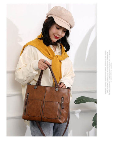 Retro Tote Bag for Women – Large-Capacity with Simple Chic Design - grabzbags.com