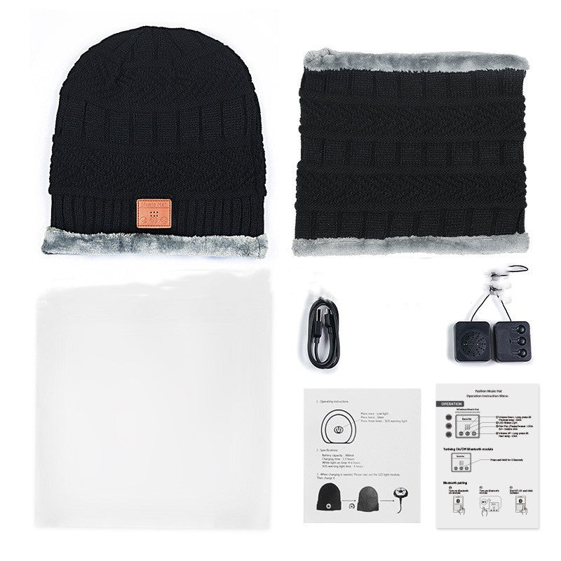 Winter Bluetooth 5.0 Beanie & Scarf – Wireless Hat with Headphones, Speaker & Mic