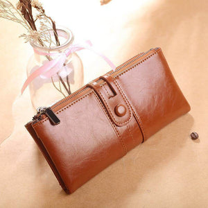 Stylish & Versatile Women’s Long PU Leather Wallet – Zipper Bifold Clutch Purse with Card Holder - grabzbags.com
