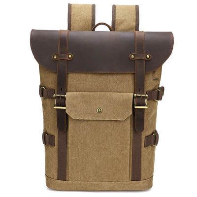Men’s Crazy Horse Leather Laptop Backpack – European & American Vintage Style - grabzbags.com