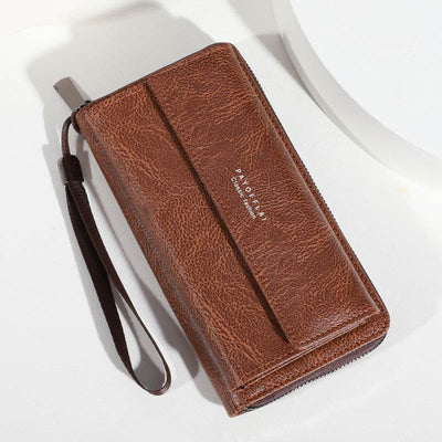 Men’s Casual Long PU Wallet – Multiple Card Slots, Slim & Durable - grabzbags.com