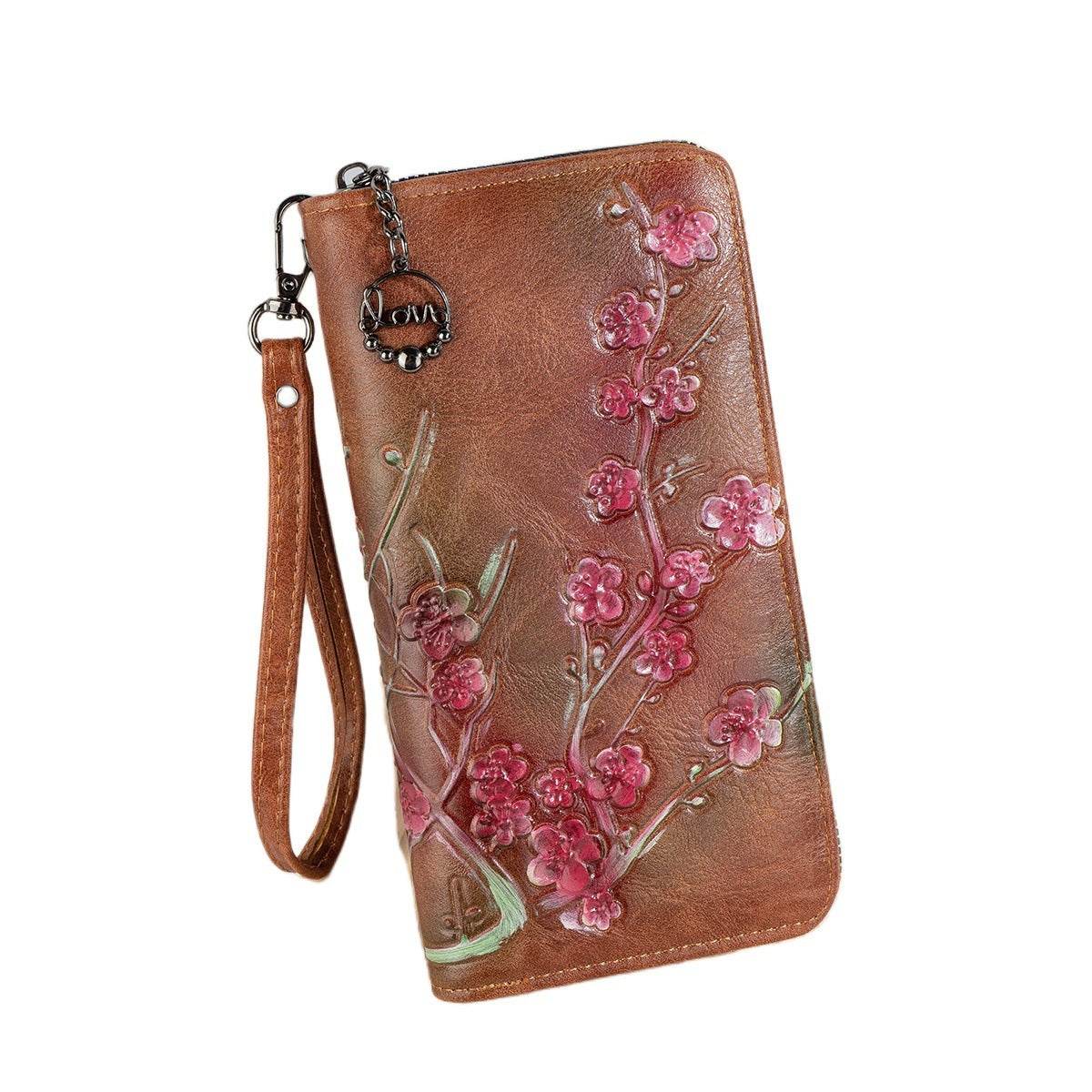 Women’s Embossed Hand-Painted Chinese Style Handbag – Elegant Zipper Closure Tote - grabzbags.com