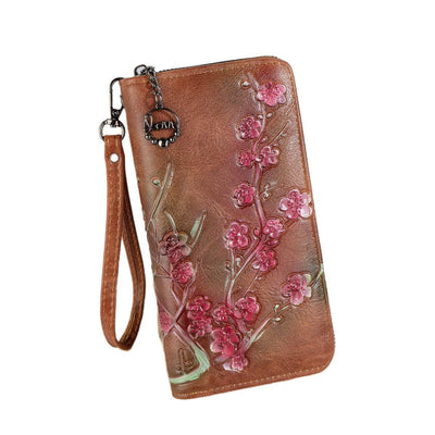 Women’s Embossed Hand-Painted Chinese Style Handbag – Elegant Zipper Closure Tote - grabzbags.com