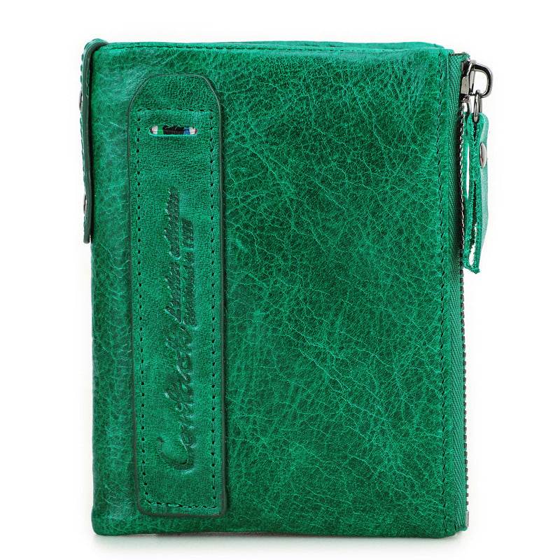 Chic Men’s Short Wallet – Genuine Leather Coin Purse with Minimalist Design - grabzbags.com