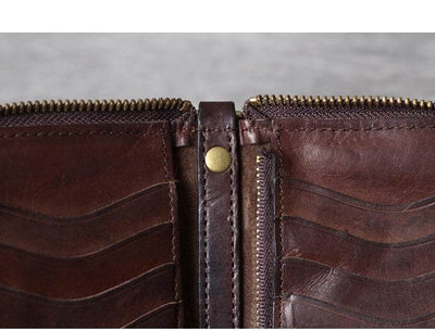 Vintage Retro Multi-Functional Long Wallet – Genuine Leather Clutch Purse for Women - grabzbags.com