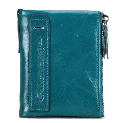 Chic Men’s Short Wallet – Genuine Leather Coin Purse with Minimalist Design - grabzbags.com