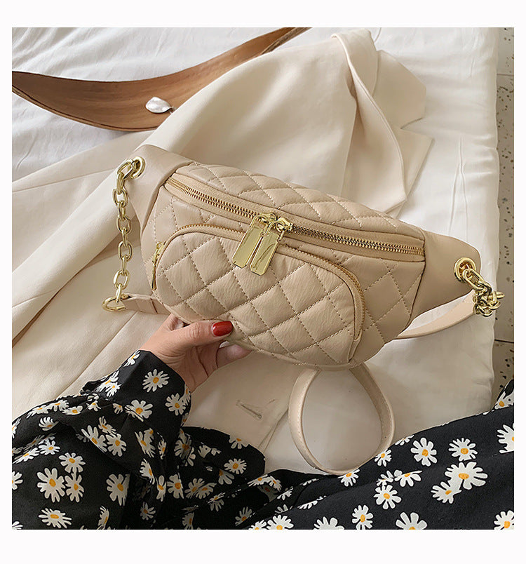 Korean Style Rhombus Chain Shoulder Bag – Fashion PU Crossbody