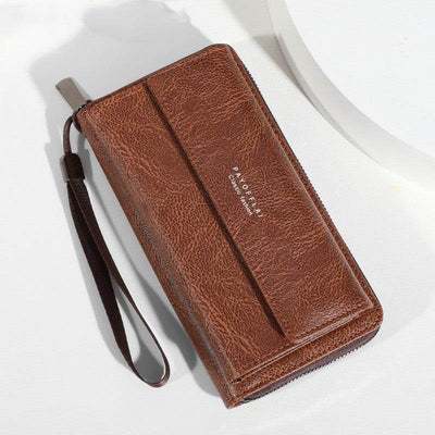 Men’s Casual Long PU Wallet – Multiple Card Slots, Slim & Durable - grabzbags.com