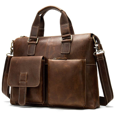 Retro Shoulder Handbag – First Layer Cowhide Leather Bag for Men & Women - grabzbags.com