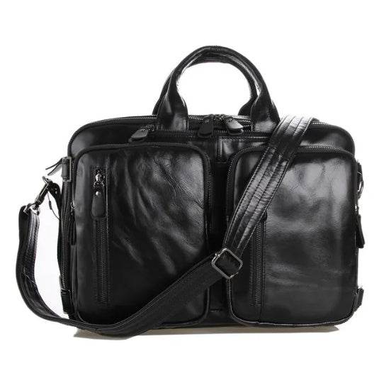 Men’s Multifunctional Leather Bag – First-Layer Imported Cowhide Shoulder & Business Bag - grabzbags.com
