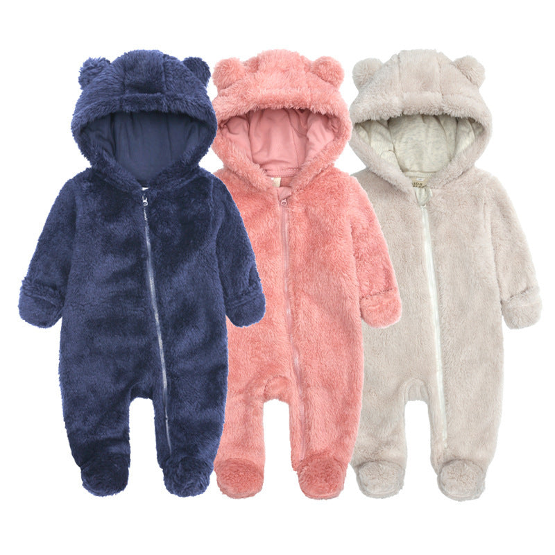 Winter Warm Hoodies Baby Romper