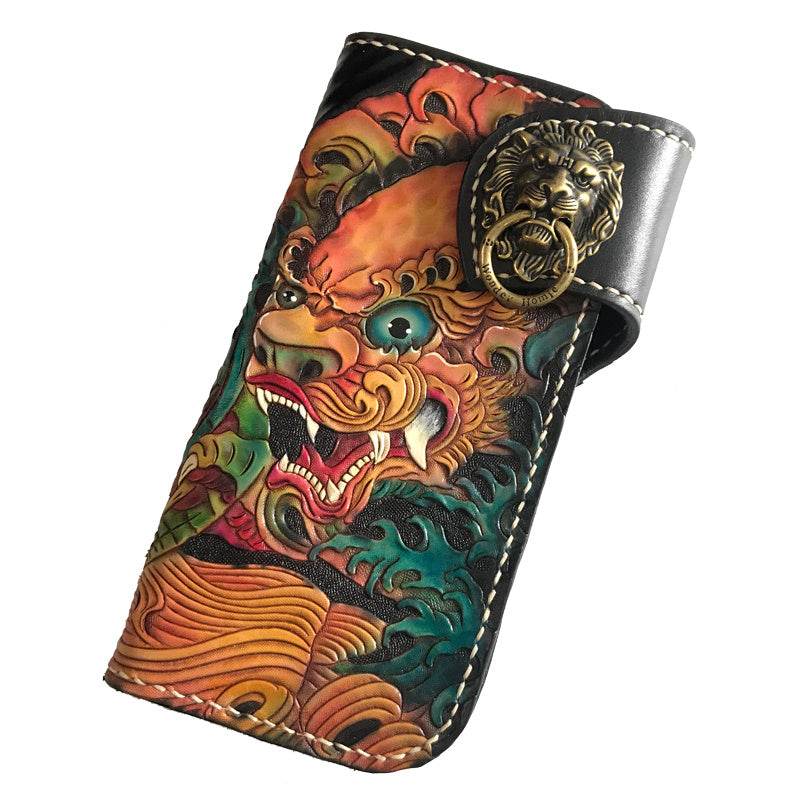 Handmade Cowhide Leather Wallet – Vintage-Style Treasure Purse for Women - grabzbags.com
