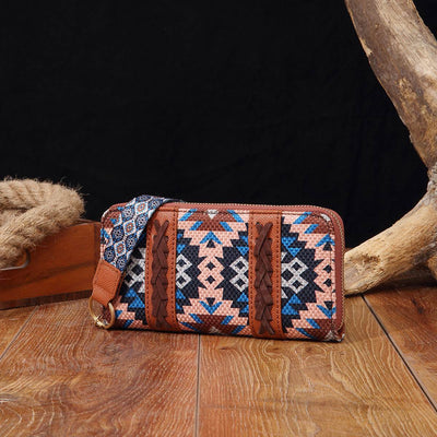 Bohemian Style Women's Wallet – Vintage Cotton & Linen Hand-Carry Card Holder Purse - grabzbags.com