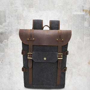 Men’s Crazy Horse Leather Laptop Backpack – European & American Vintage Style - grabzbags.com