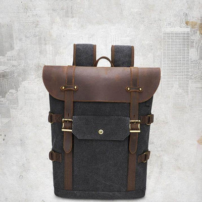 Men’s Crazy Horse Leather Laptop Backpack – European & American Vintage Style - grabzbags.com