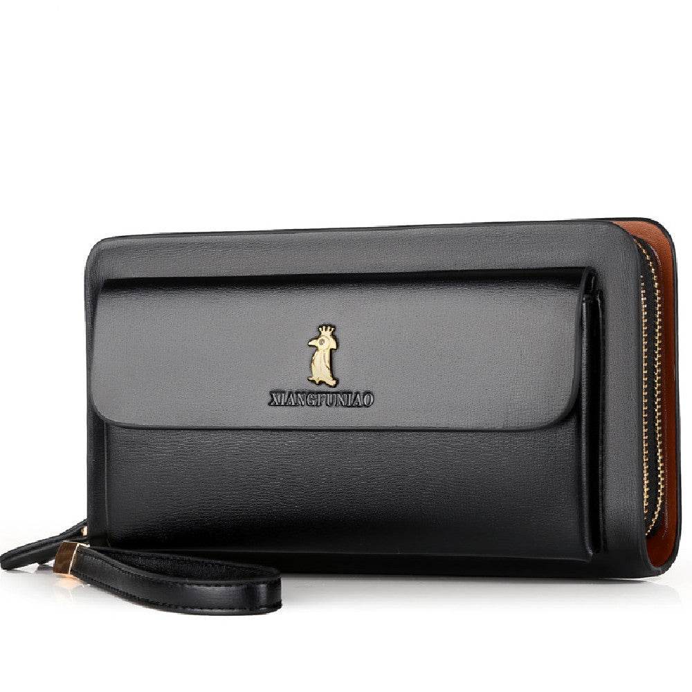 Men’s Fashion Business Wallet – Sleek Zipper PU Leather Wallet for Professionals - grabzbags.com