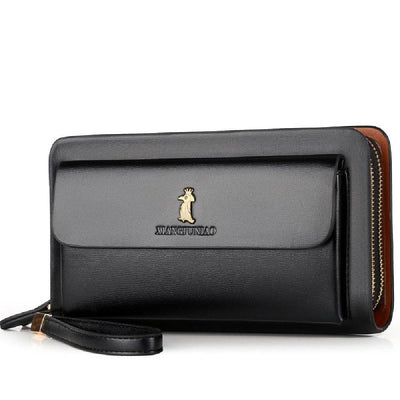 Men’s Fashion Business Wallet – Sleek Zipper PU Leather Wallet for Professionals - grabzbags.com