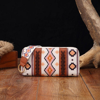 Bohemian Style Women's Wallet – Vintage Cotton & Linen Hand-Carry Card Holder Purse - grabzbags.com