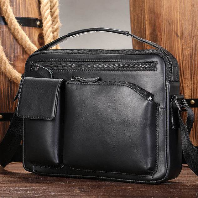 Men’s Premium Oil Wax Leather Messenger Bag – High-End Genuine Leather Crossbody - grabzbags.com