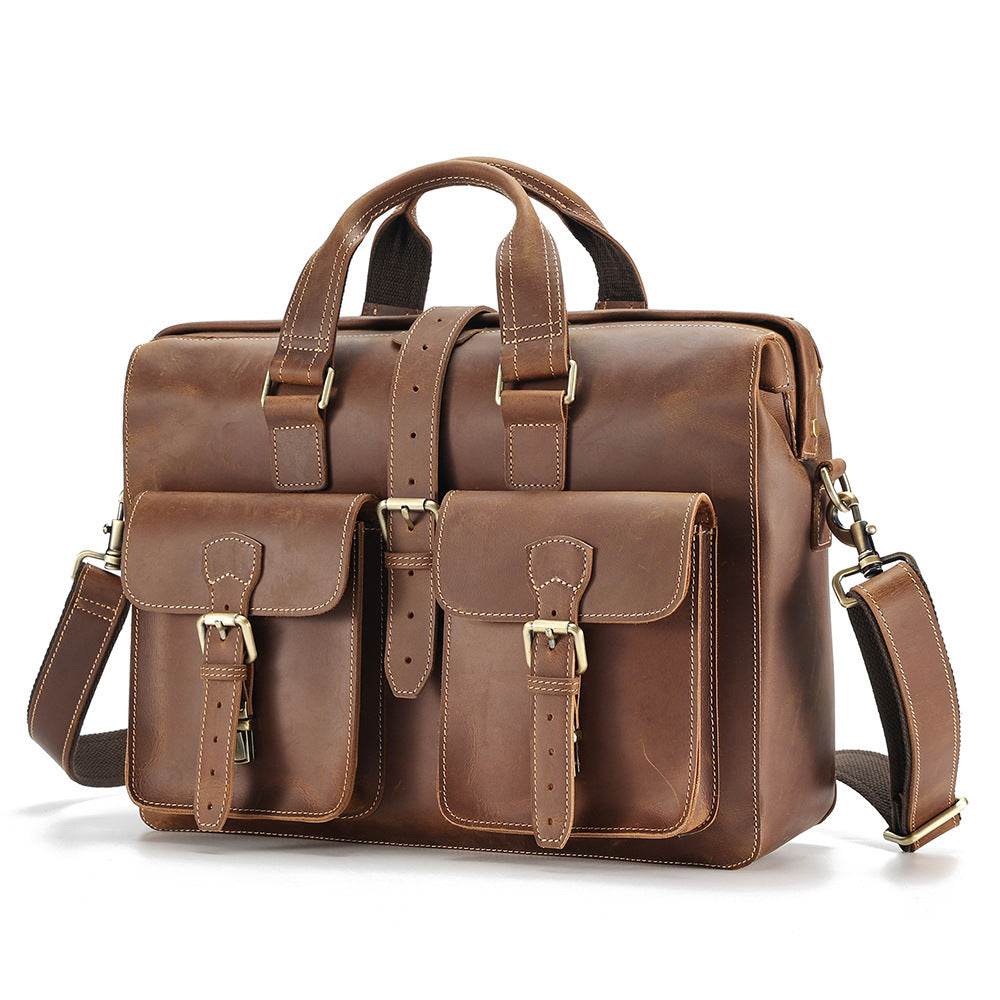 New Genuine Leather Business Handbag – Men’s Professional Briefcase & Office Bag - grabzbags.com