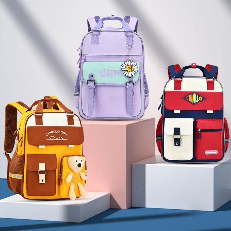 Lightweight Breathable Schoolbag for Primary Students – Multi-Pocket & Stylish Design - grabzbags.com