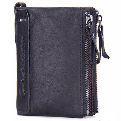 Chic Men’s Short Wallet – Genuine Leather Coin Purse with Minimalist Design - grabzbags.com